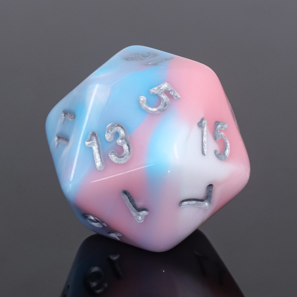 7-Piece RPG Dungeons Dragons Board Games Set Polyhedral D20 3-Color Blue Pind White Dice Blend Metal DnD Mixed Color Dice