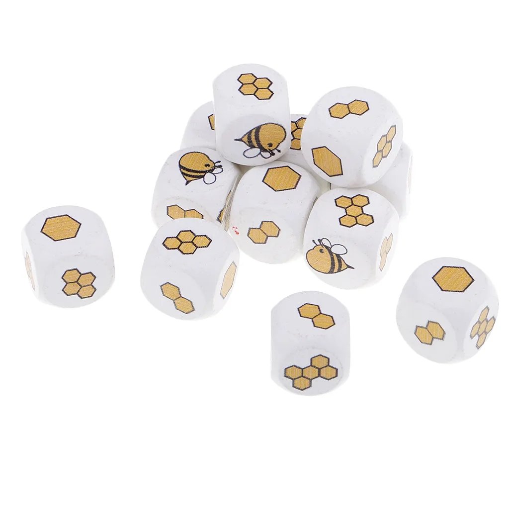Factory Wood Round Corner Different Colors Dice Point Beads Six Sided D6 Custom Pattern Wooden Dice DIY game cube For Children