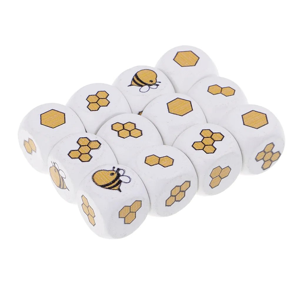 Factory Wood Round Corner Different Colors Dice Point Beads Six Sided D6 Custom Pattern Wooden Dice DIY game cube For Children