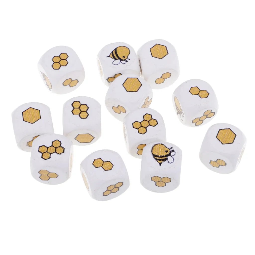 Factory Wood Round Corner Different Colors Dice Point Beads Six Sided D6 Custom Pattern Wooden Dice DIY game cube For Children