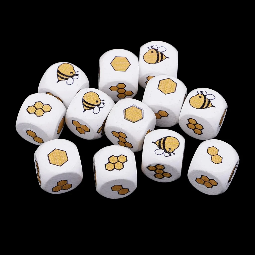 Factory Wood Round Corner Different Colors Dice Point Beads Six Sided D6 Custom Pattern Wooden Dice DIY game cube For Children