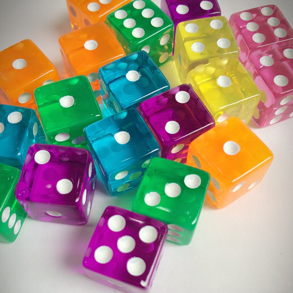 16mm Transparent Square Corner Game Dice 1.6cm Acrylic Color 1.6cm Color Game Dice