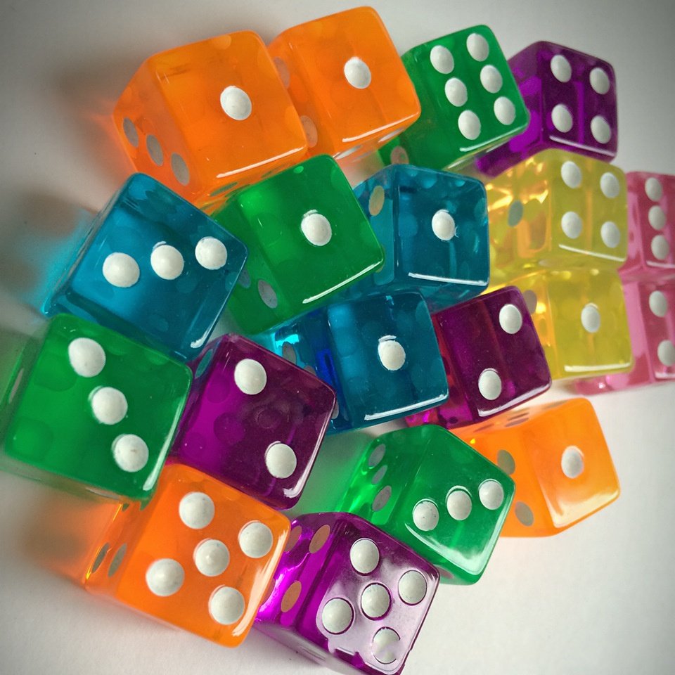 16mm Transparent Square Corner Game Dice 1.6cm Acrylic Color 1.6cm Color Game Dice