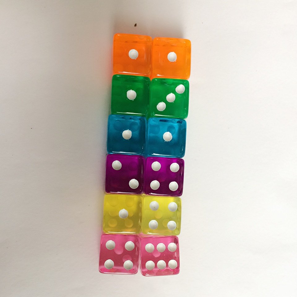 16mm Transparent Square Corner Game Dice 1.6cm Acrylic Color 1.6cm Color Game Dice
