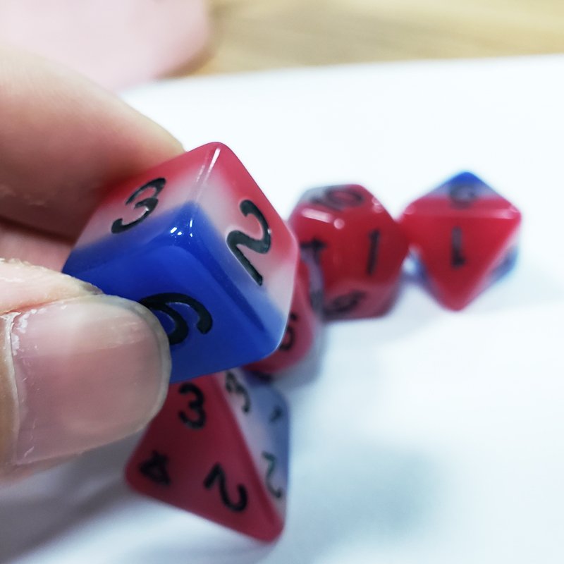 Wholesale Three Color Gradient Polyhedral Plastic RPG DND Resin Products Dungeons And Dragons Role-playing Game Dice Set