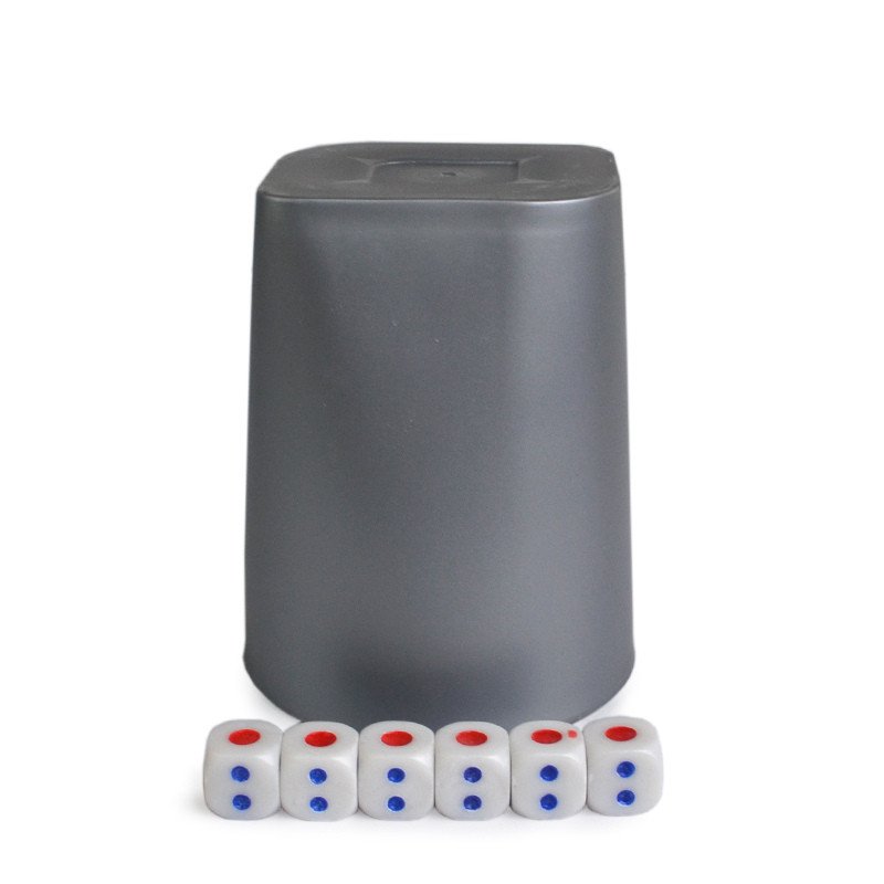 Plastic Colorful Gambling Casino Carving Patterns Thickened Plastic Dice Cup With 6pcs #13 White Dice