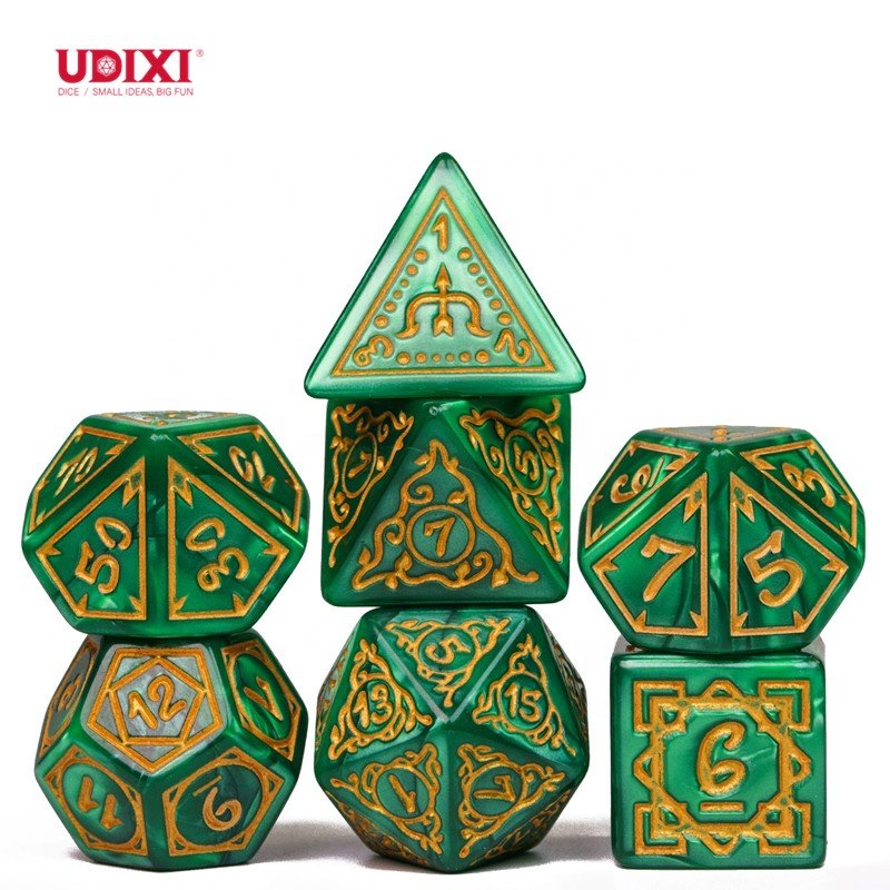 Udixi Custom Counter Dice Polyhedral Dice Acrylic Plastic Dice Set for for DND Dungeons and Dragon RPG Board Games