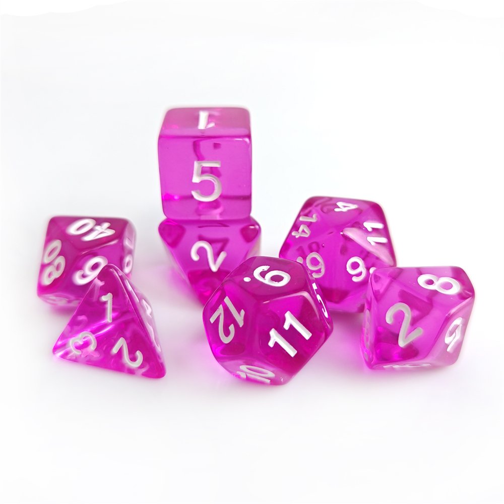 Custom Light Purple Acrylic Transparent Polyhedral Dice Set for Dungeons and Dragons Table Game DND PRG Dice Set