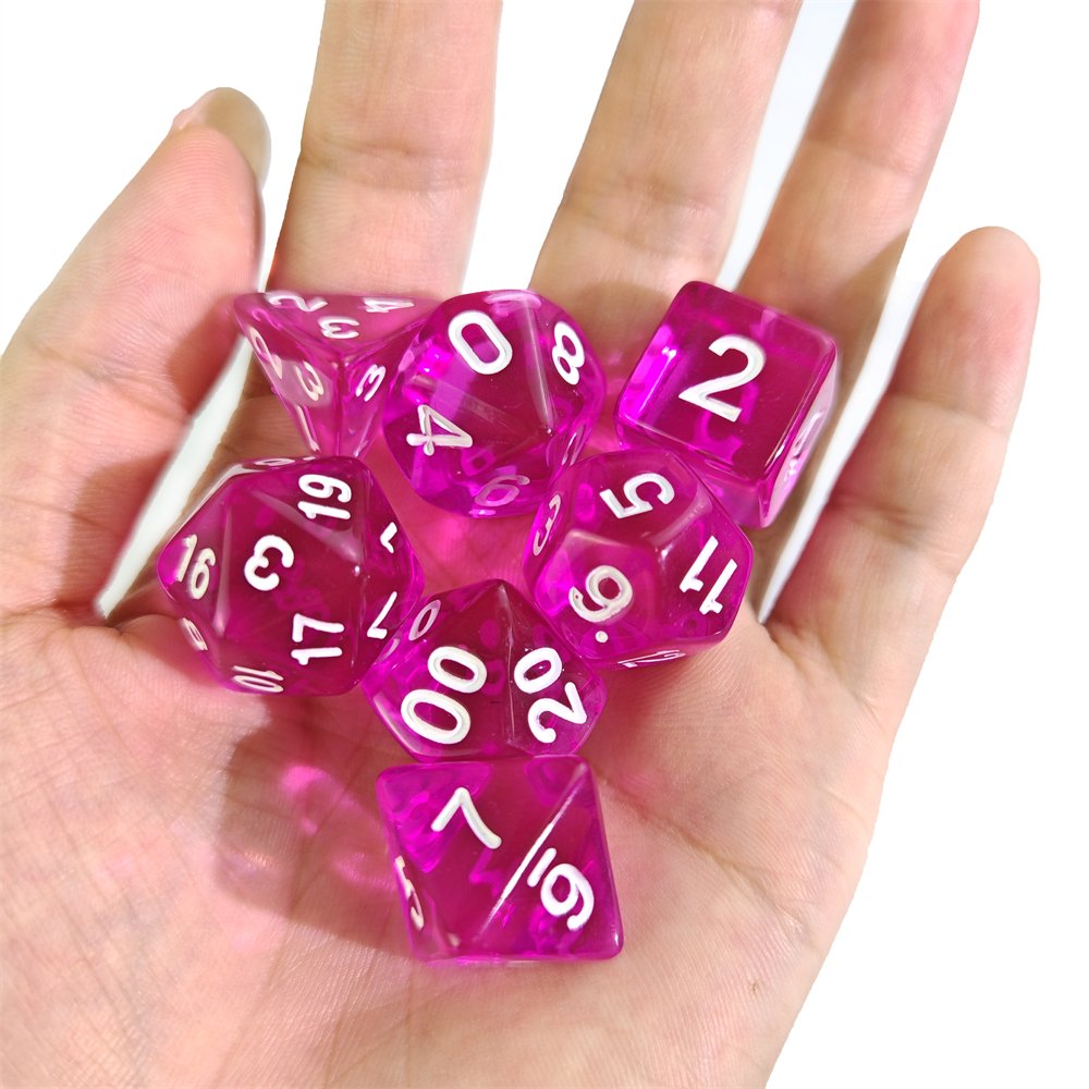 Custom Light Purple Acrylic Transparent Polyhedral Dice Set for Dungeons and Dragons Table Game DND PRG Dice Set