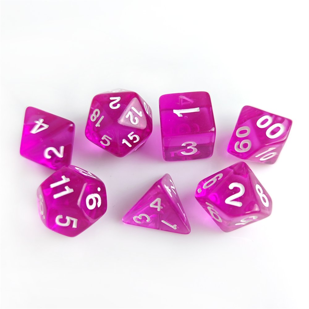 Custom Light Purple Acrylic Transparent Polyhedral Dice Set for Dungeons and Dragons Table Game DND PRG Dice Set