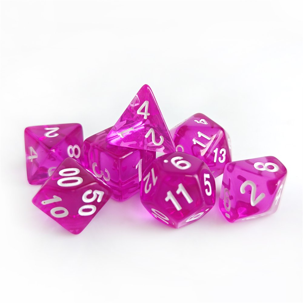Custom Light Purple Acrylic Transparent Polyhedral Dice Set for Dungeons and Dragons Table Game DND PRG Dice Set