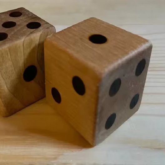 Maple Large Wooden Six Sided Dice Wood Burned Sets of Dotted Digits or Combination Sets Available Hardwood Handmade in Maine