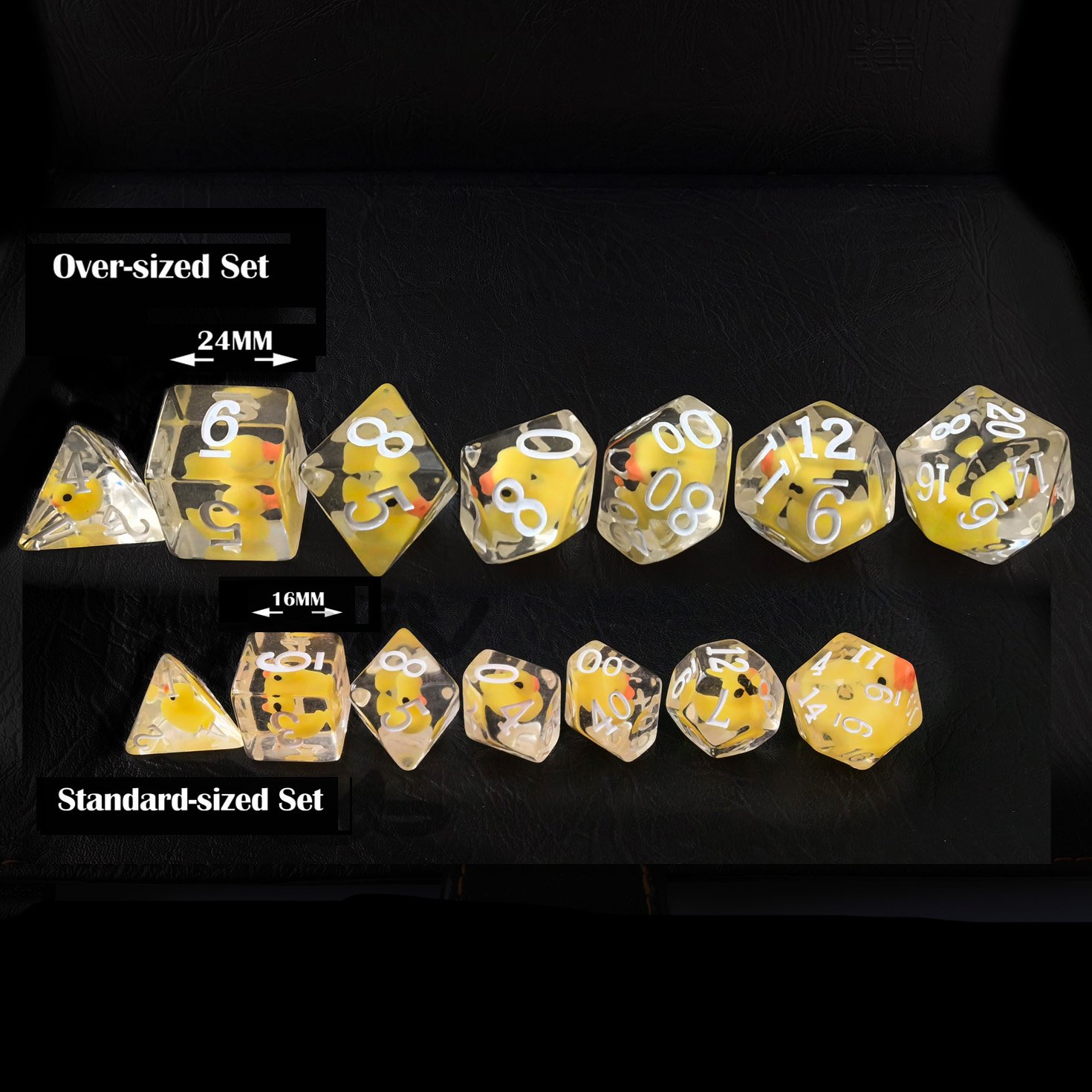 Bescon Oversized Yellowduck Rpg Dice Set Of 7,Novelty Jumbo Dice Yellow Duck Polyhedral Dnd Game Dice Set