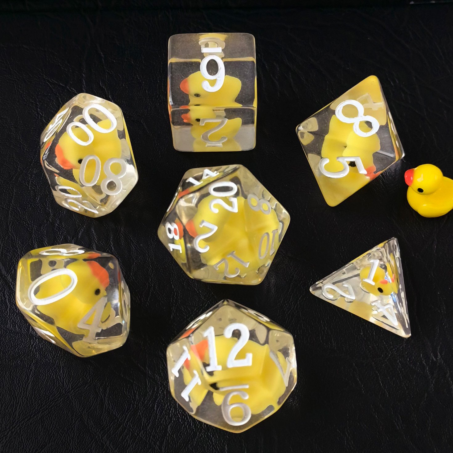 Bescon Oversized Yellowduck Rpg Dice Set Of 7,Novelty Jumbo Dice Yellow Duck Polyhedral Dnd Game Dice Set