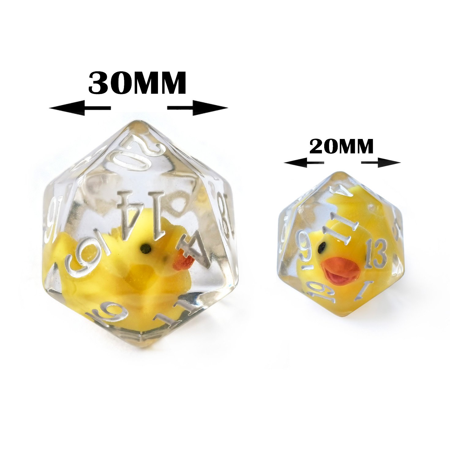Bescon Oversized Yellowduck Rpg Dice Set Of 7,Novelty Jumbo Dice Yellow Duck Polyhedral Dnd Game Dice Set