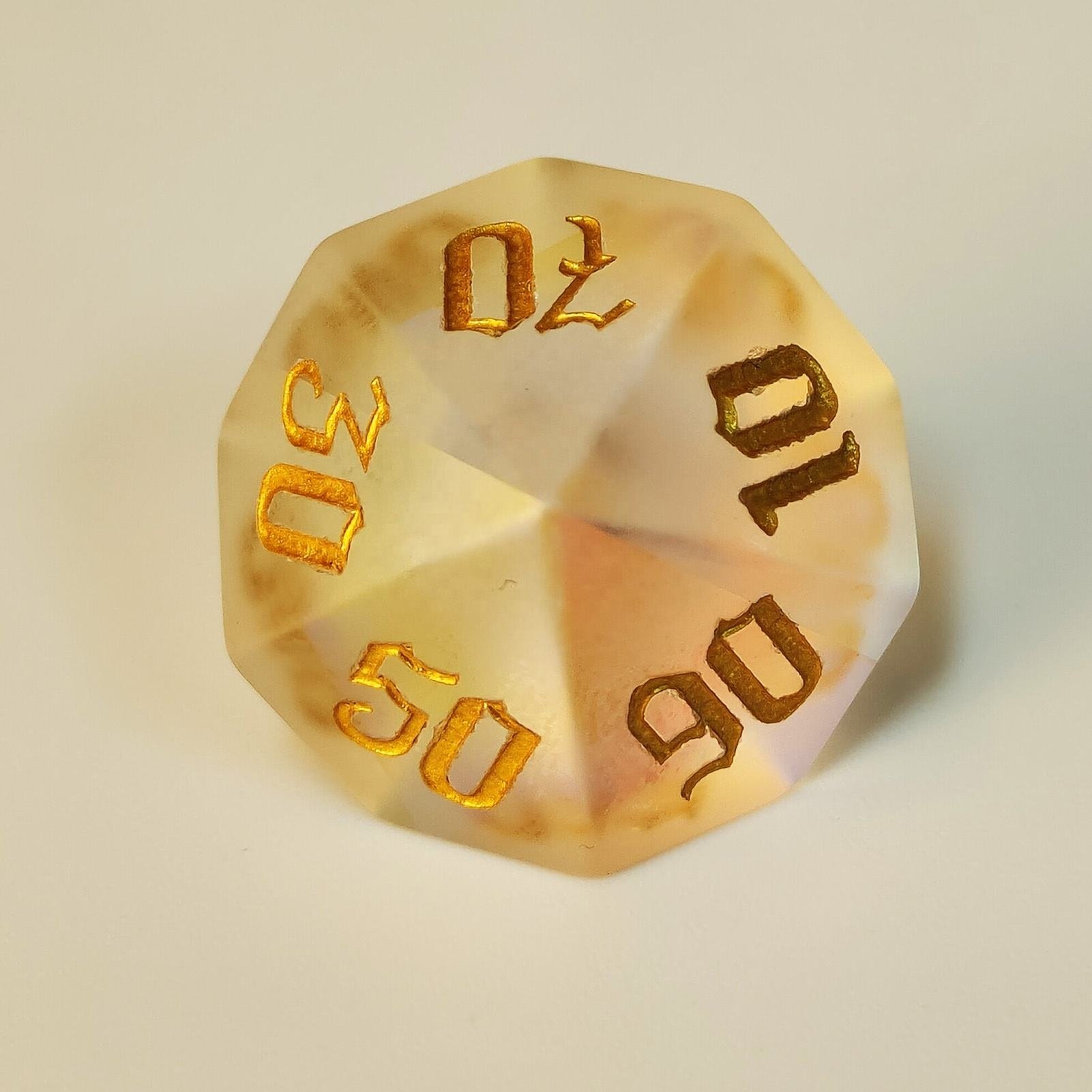 factory wholesale hot-selling frosted K9 rainbow glass gemstone dice set for Dungeons and Dragon RPG