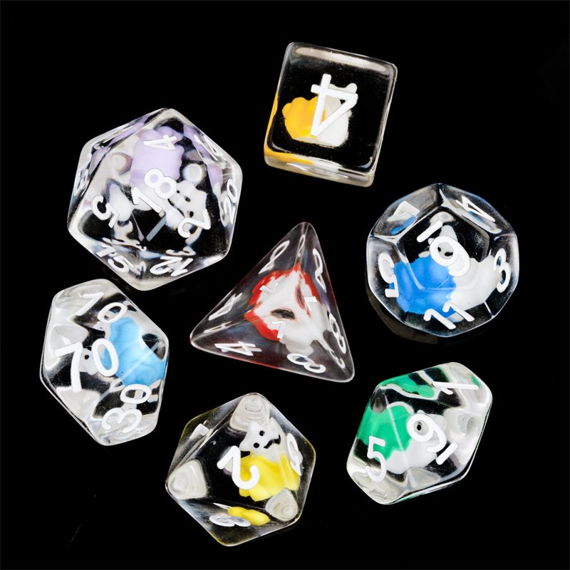 Udixi custom logo polyhedral Color Snail dungeons and dragons dnd rpg tabletop game dice set