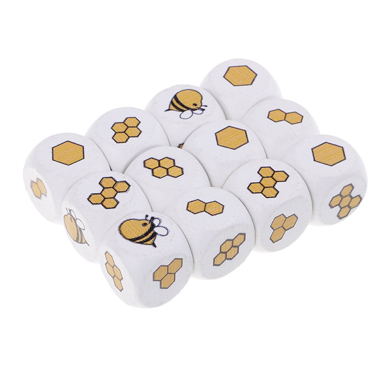 Factory Cheap Price Customized Size Rounded Corners Six Sided Bee Letter Wood Dice Custom Card Game With Dice