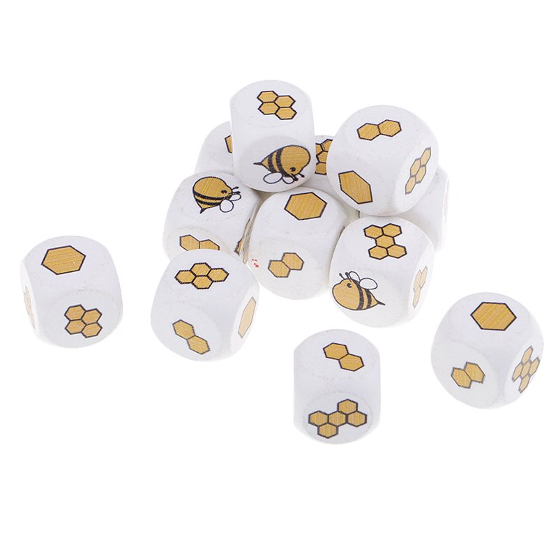Factory Cheap Price Customized Size Rounded Corners Six Sided Bee Letter Wood Dice Custom Card Game With Dice