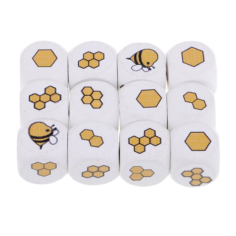 Factory Cheap Price Customized Size Rounded Corners Six Sided Bee Letter Wood Dice Custom Card Game With Dice
