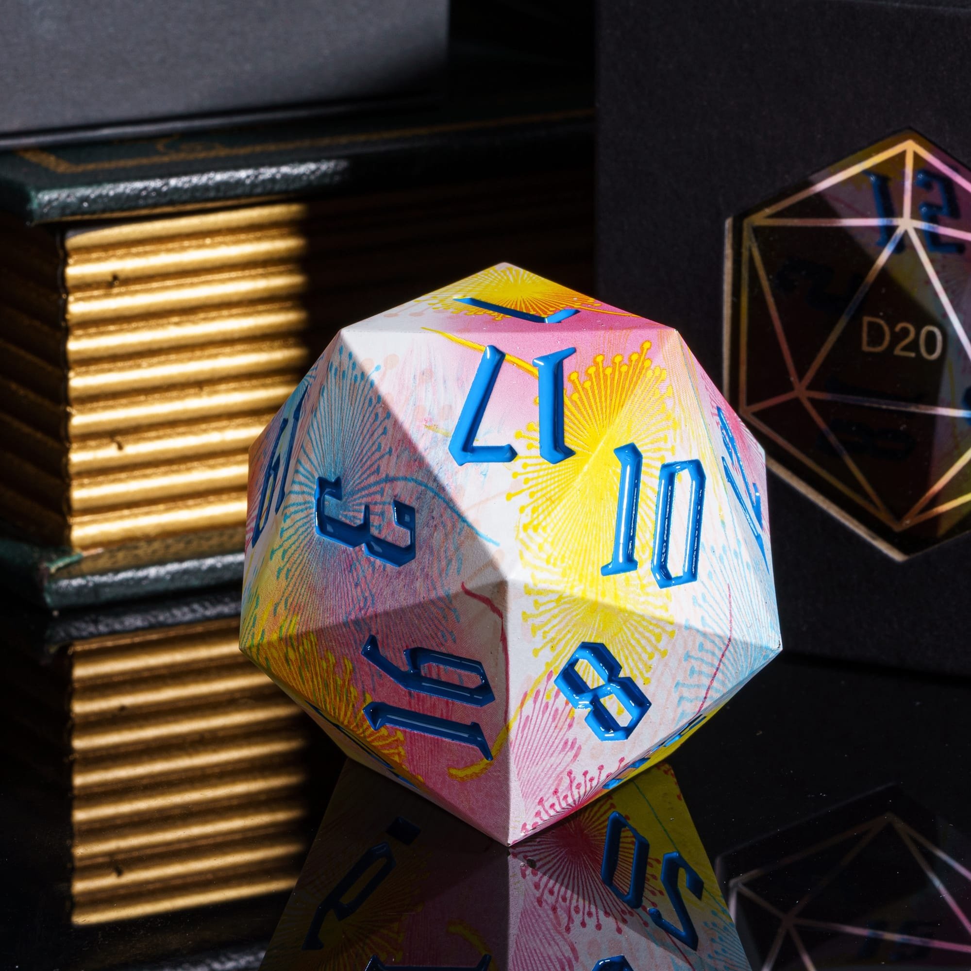 Udixi Plastic RPG Polyhedral Dungeons and Dragons d&d Resin custom logo 55mm D20 20 sides dice