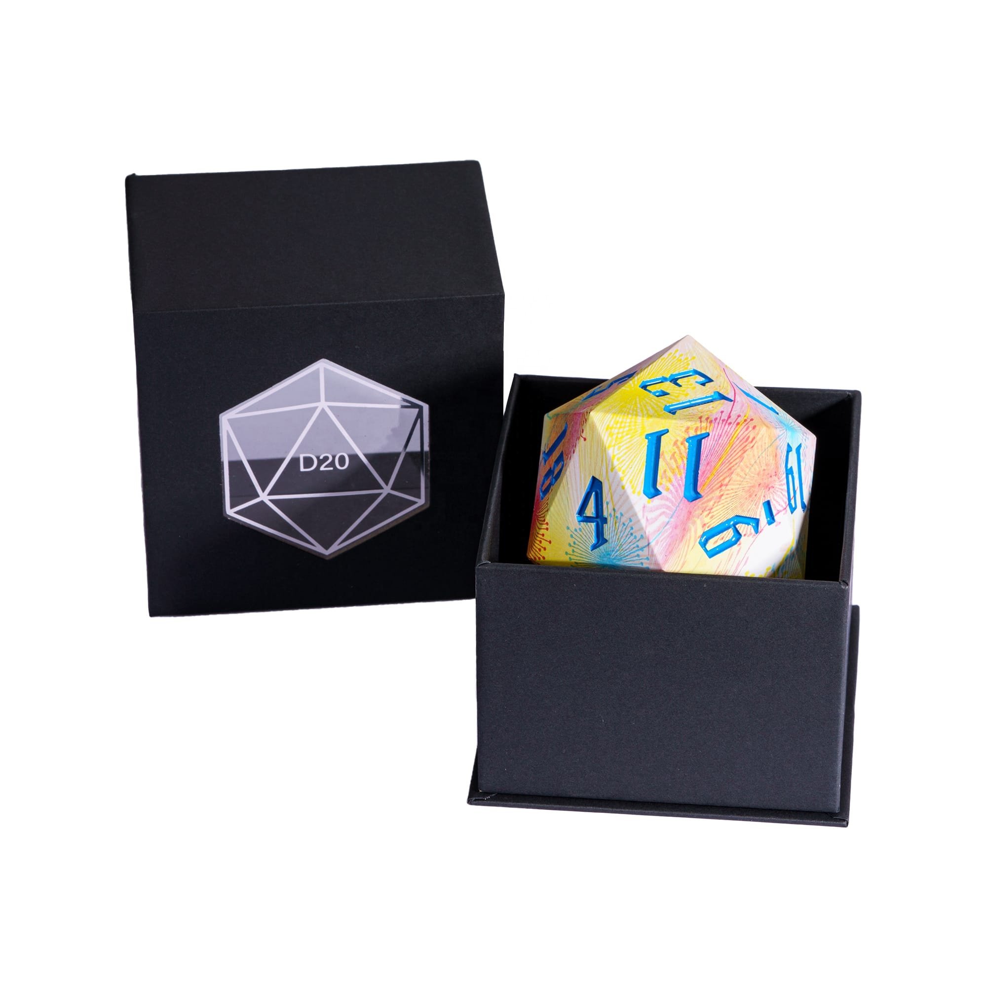 Udixi Plastic RPG Polyhedral Dungeons and Dragons d&d Resin custom logo 55mm D20 20 sides dice