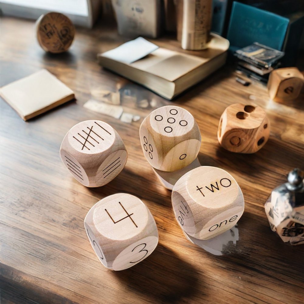 Custom Wood Dice Large Kids Natural Wooden Dice Set Educational Toy Children Game Wood Dice