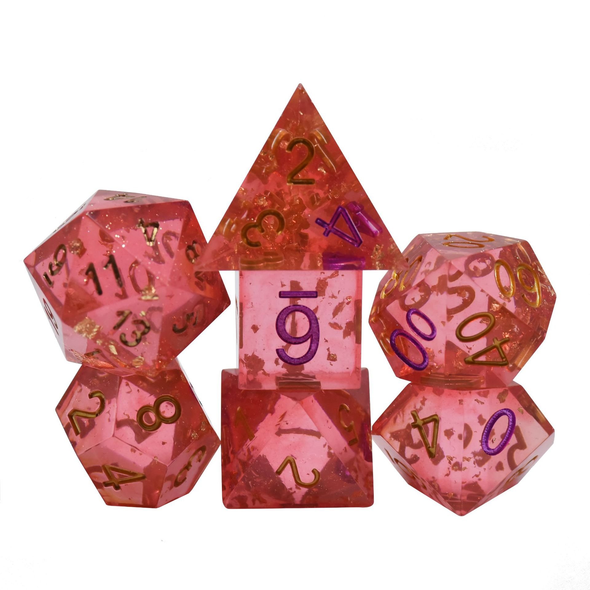 Liquid Core Dice Set Polyhedral Custom Logo Resin Dice Rpg Dragon And Dungeon Resin Edge