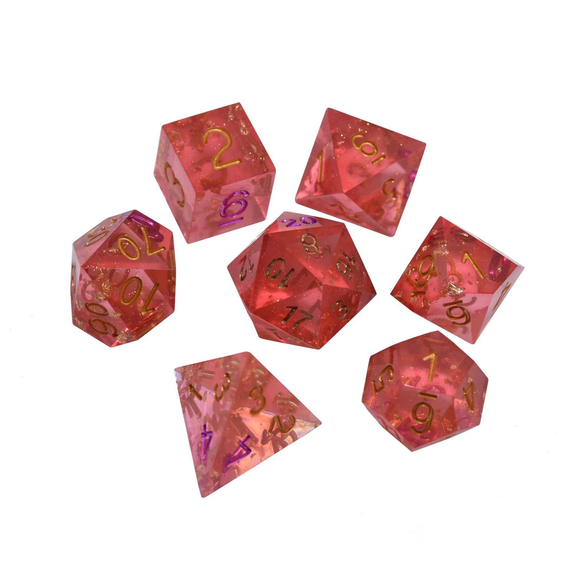 Liquid Core Dice Set Polyhedral Custom Logo Resin Dice Rpg Dragon And Dungeon Resin Edge