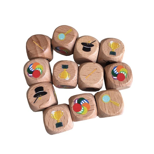 Custom Printing Logo Wood dice for Board Game Wooden Dice Game Dice