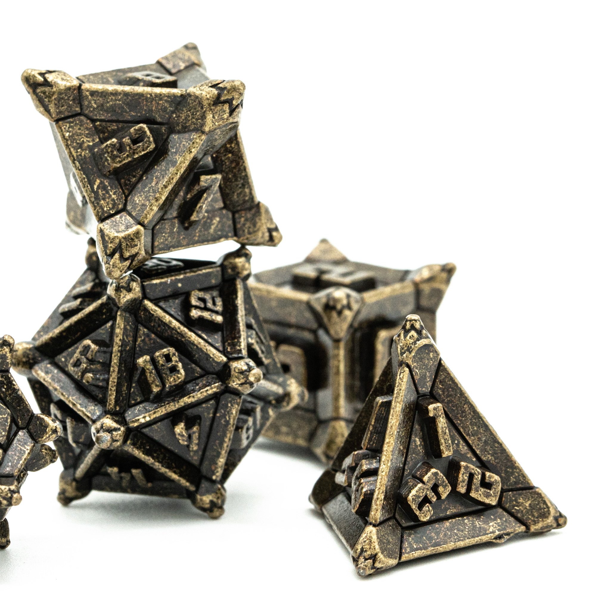 Udixi Polyhedral dungeons and dragons metal rpg polyhedron custom logo dice game set Pinwheel