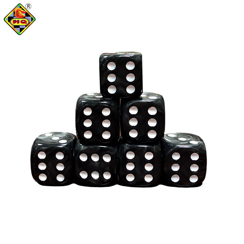 Custom 16mm Dice Acrylic Black Dices Game Accessories