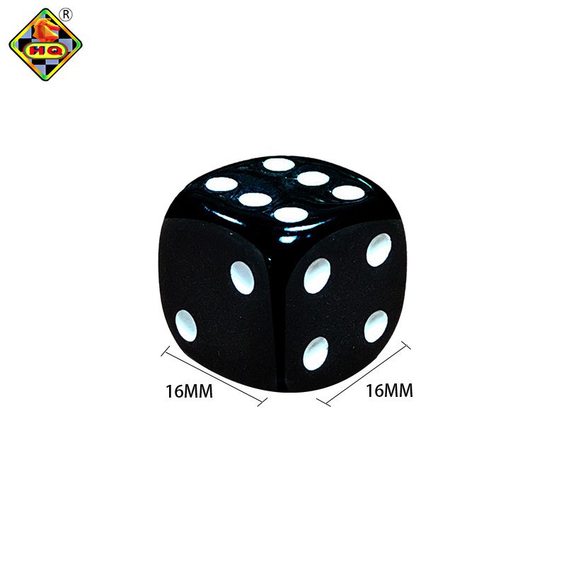 Custom 16mm Dice Acrylic Black Dices Game Accessories