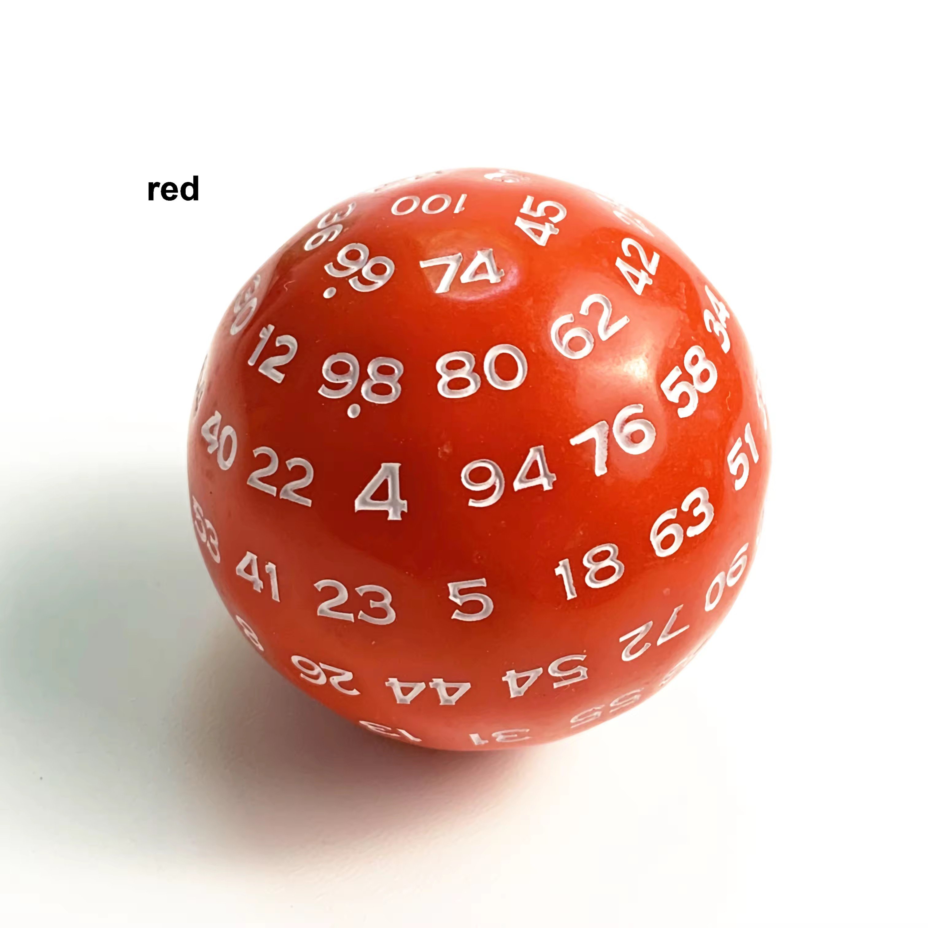 wholesale 100 sides sided faces red blue green purple yellow colors 1-100 D100 Plastic Spherical ball dice