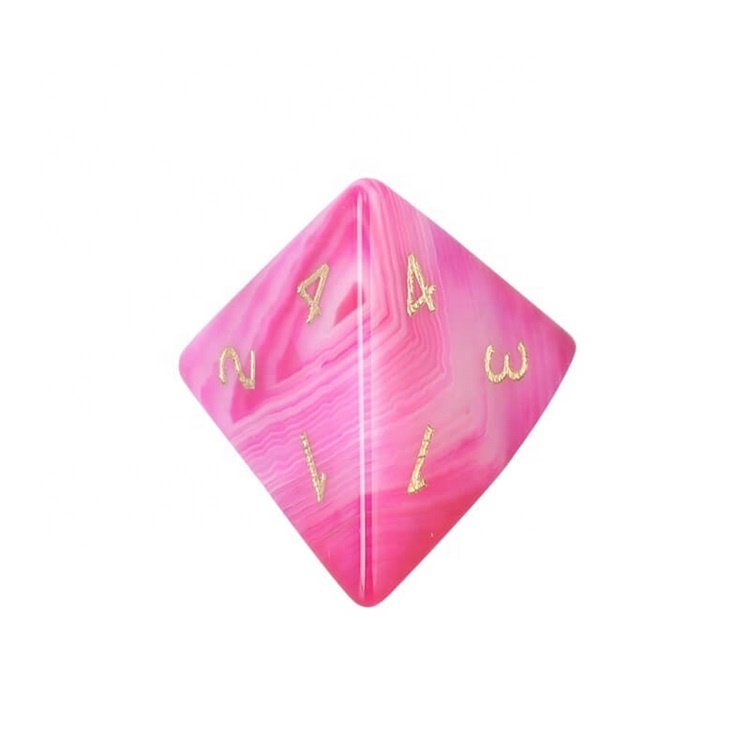 Unique Agate Gemstone Brown Pink Dice Wholesale Bulk Polyhedral Dice Set for Games
