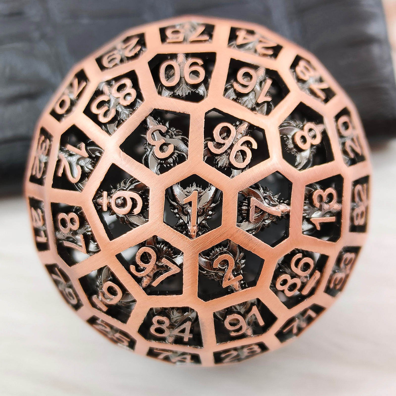 Factory direct custom logo polyhedral skeleton 100 side Dungeons and Dragons board game RPG dice set Unique dnd metal dice set