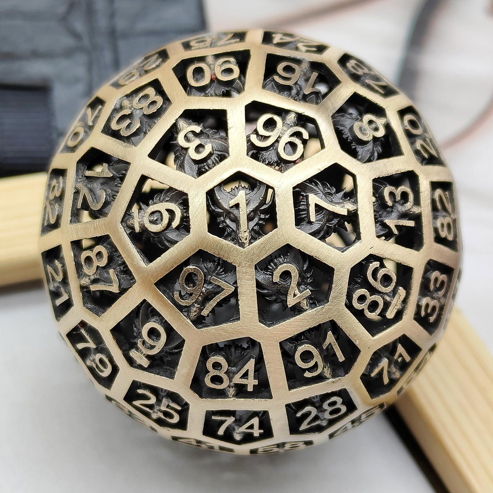 Factory direct custom logo polyhedral skeleton 100 side Dungeons and Dragons board game RPG dice set Unique dnd metal dice set
