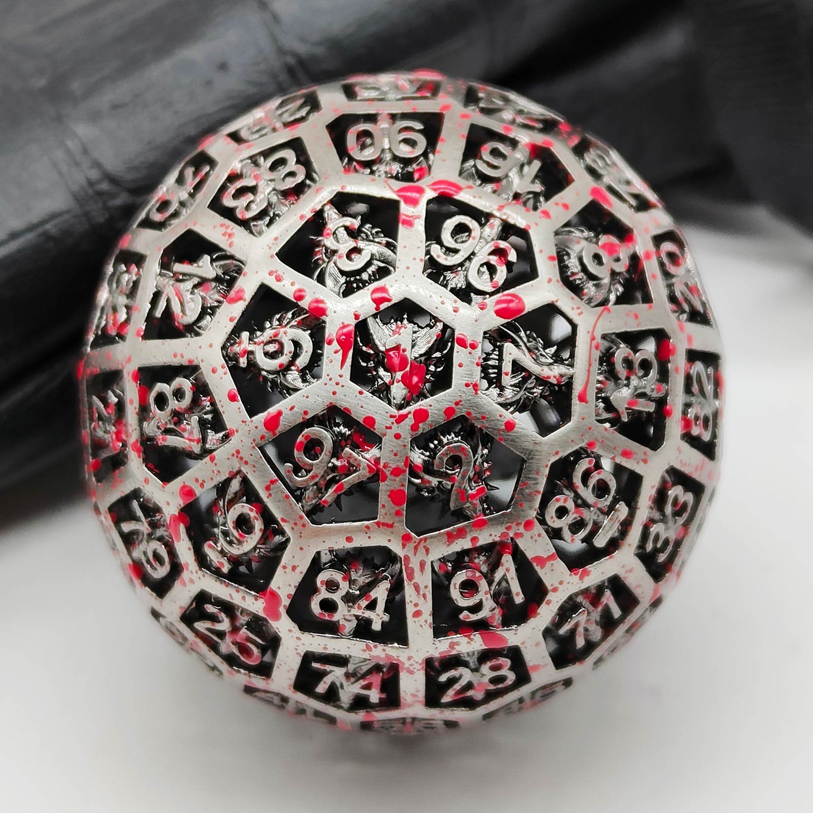 Factory direct custom logo polyhedral skeleton 100 side Dungeons and Dragons board game RPG dice set Unique dnd metal dice set
