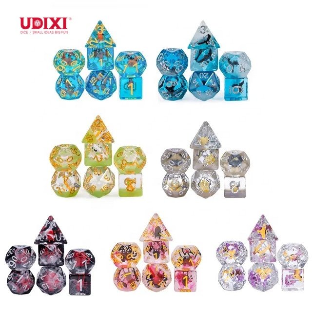 Udixi custom Animal Series Dice Dungeons and Dragons DND role-playing game RPG board game resin Dice Set