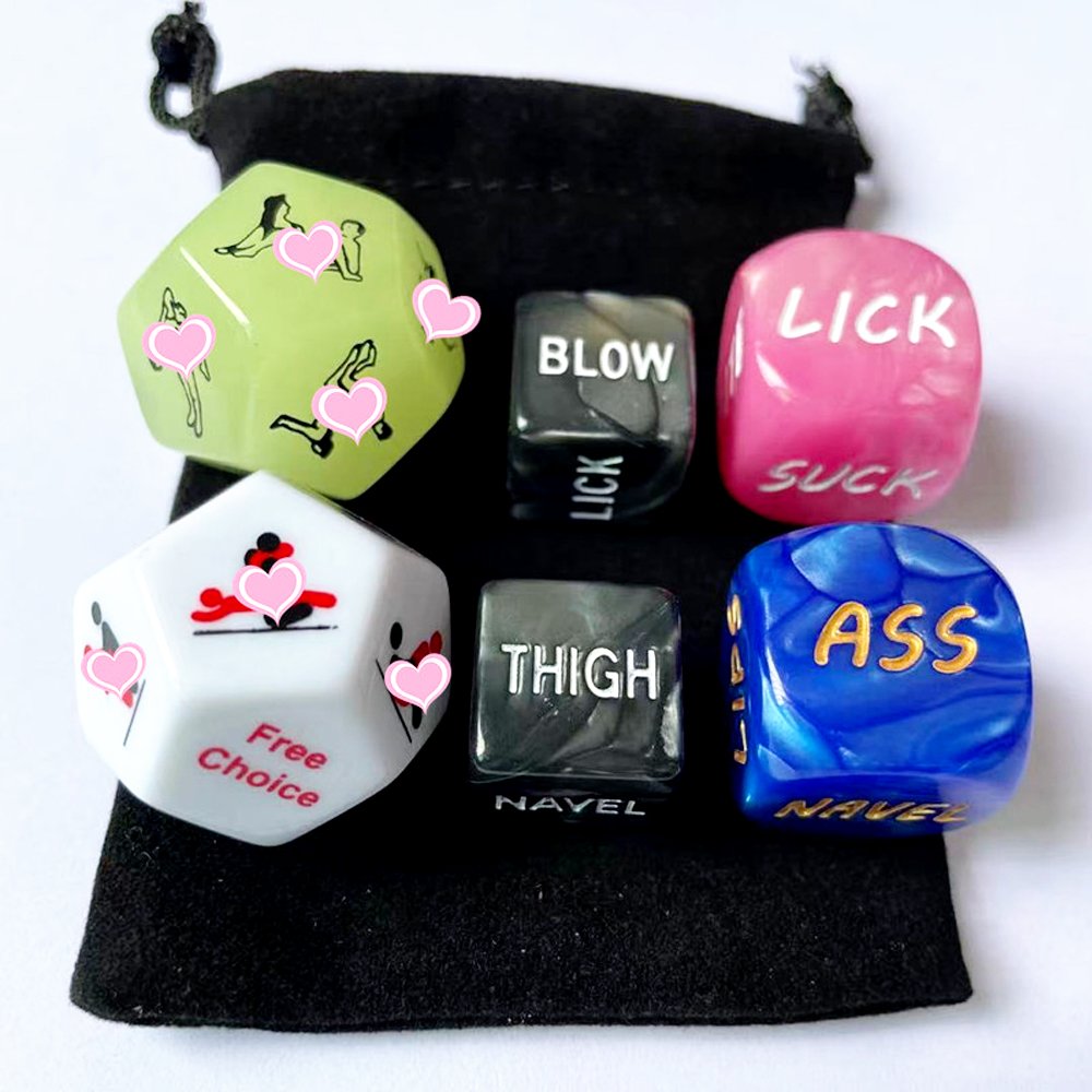 D6 Polyhedron D12 Sex Dice Game Naughty Flirtation Toy Adult Dice Board Game 6 pcs/set