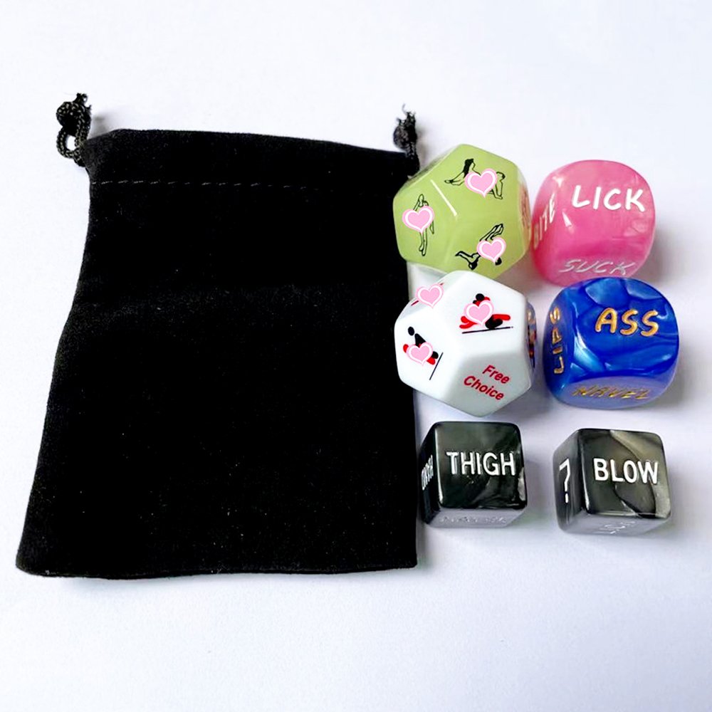 D6 Polyhedron D12 Sex Dice Game Naughty Flirtation Toy Adult Dice Board Game 6 pcs/set
