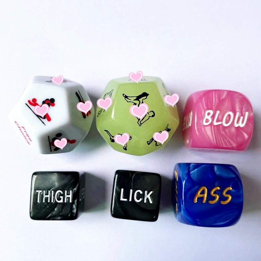 D6 Polyhedron D12 Sex Dice Game Naughty Flirtation Toy Adult Dice Board Game 6 pcs/set