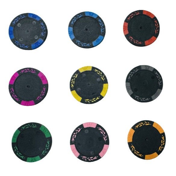 Hot Sale Monte Carlo Poker 13.5g Clay 3-Tone Golden Trim Sticker Customizable LOGO Design Iron Ceramic Casino