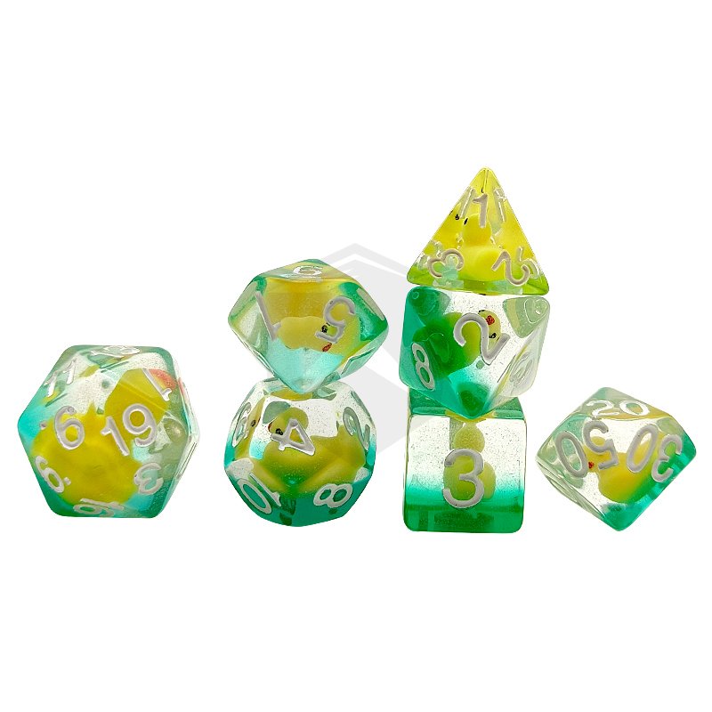 Promotional resin dice party game polyhedral dice resin board game with small animals inside Resin dice