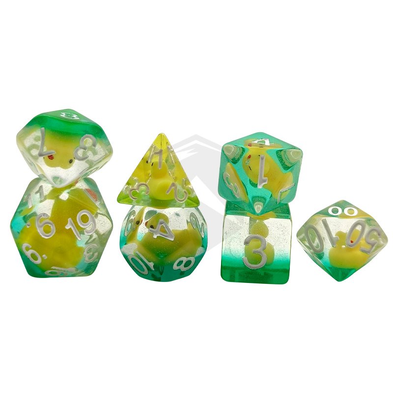 Promotional resin dice party game polyhedral dice resin board game with small animals inside Resin dice