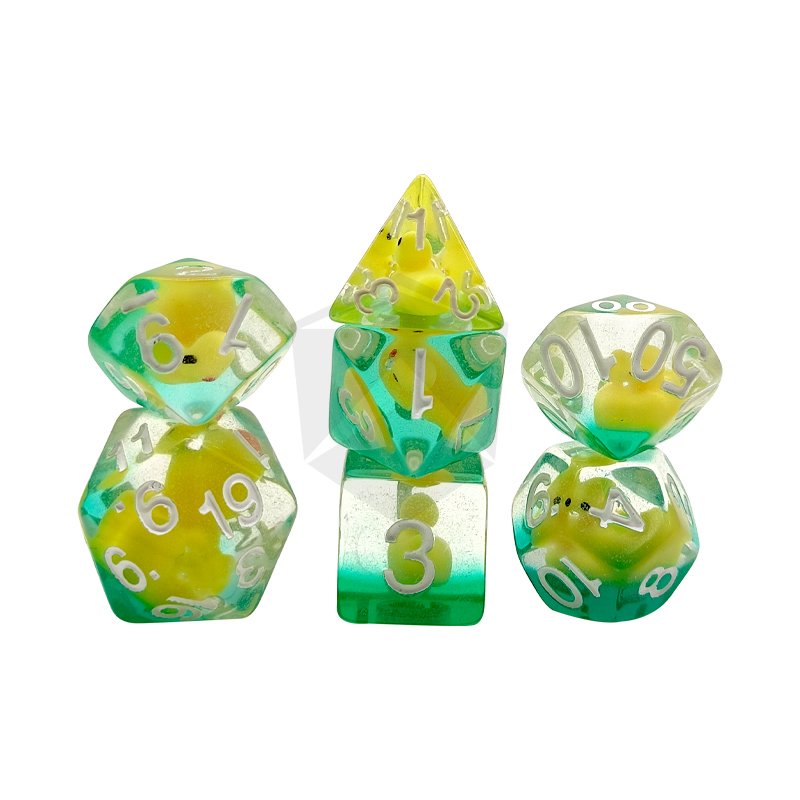 Promotional resin dice party game polyhedral dice resin board game with small animals inside Resin dice