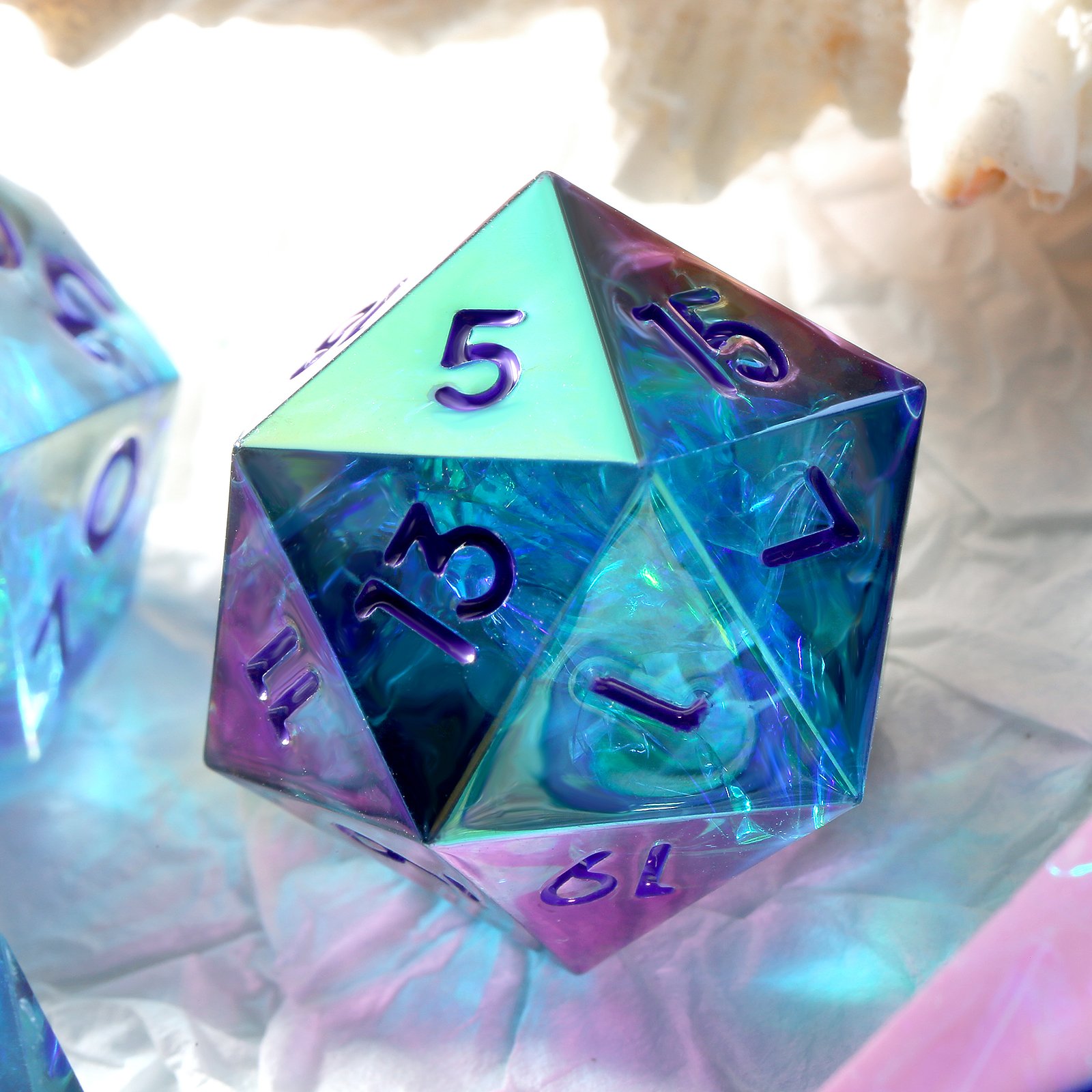 Custom Dnd Roll Dice Holder Handmade Sharp Edge Resin Dice Manufacturers Liquid Core Dice Set D&D for RPG Dungeons and Dragons