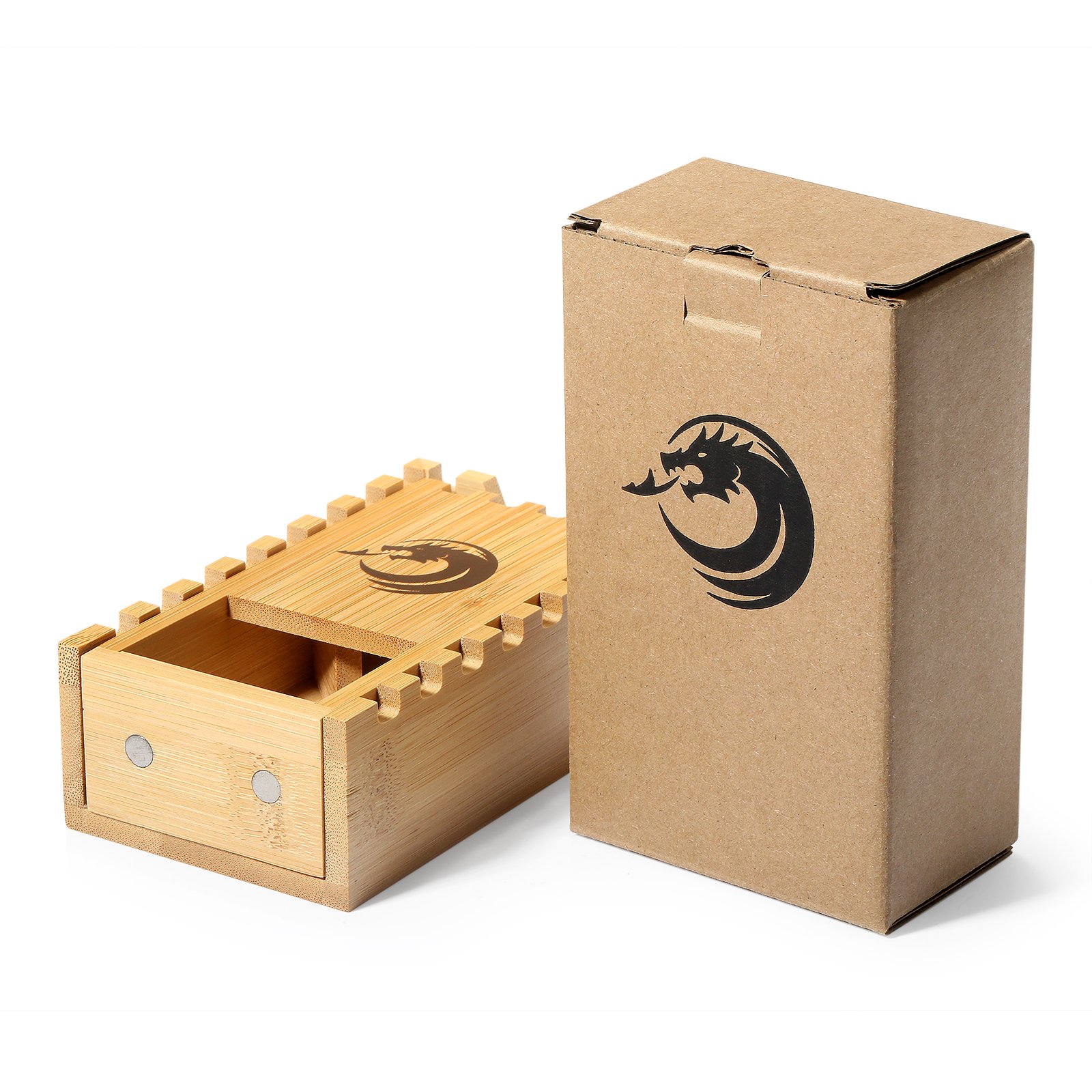 Bamboo Dice Tower Wooden Rolling Case Foldable Handcrafted Wood Die Roller Castle Collapsible Dice Chest for DND Tabletop Game