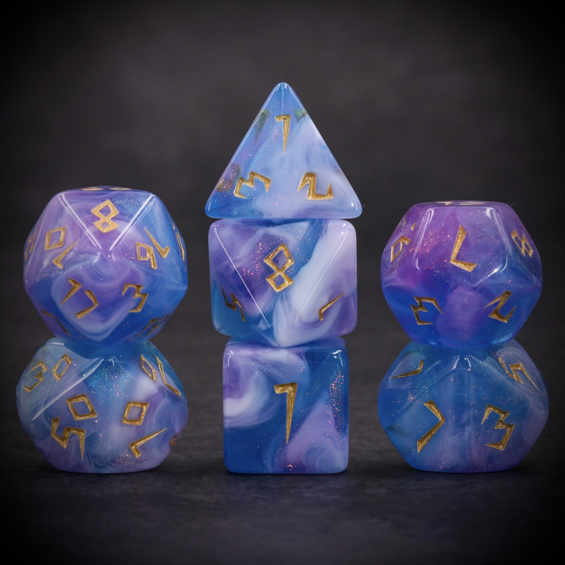Custom Starry Sky Series Acrylic DND Gaming Dice Plastic Dice Set