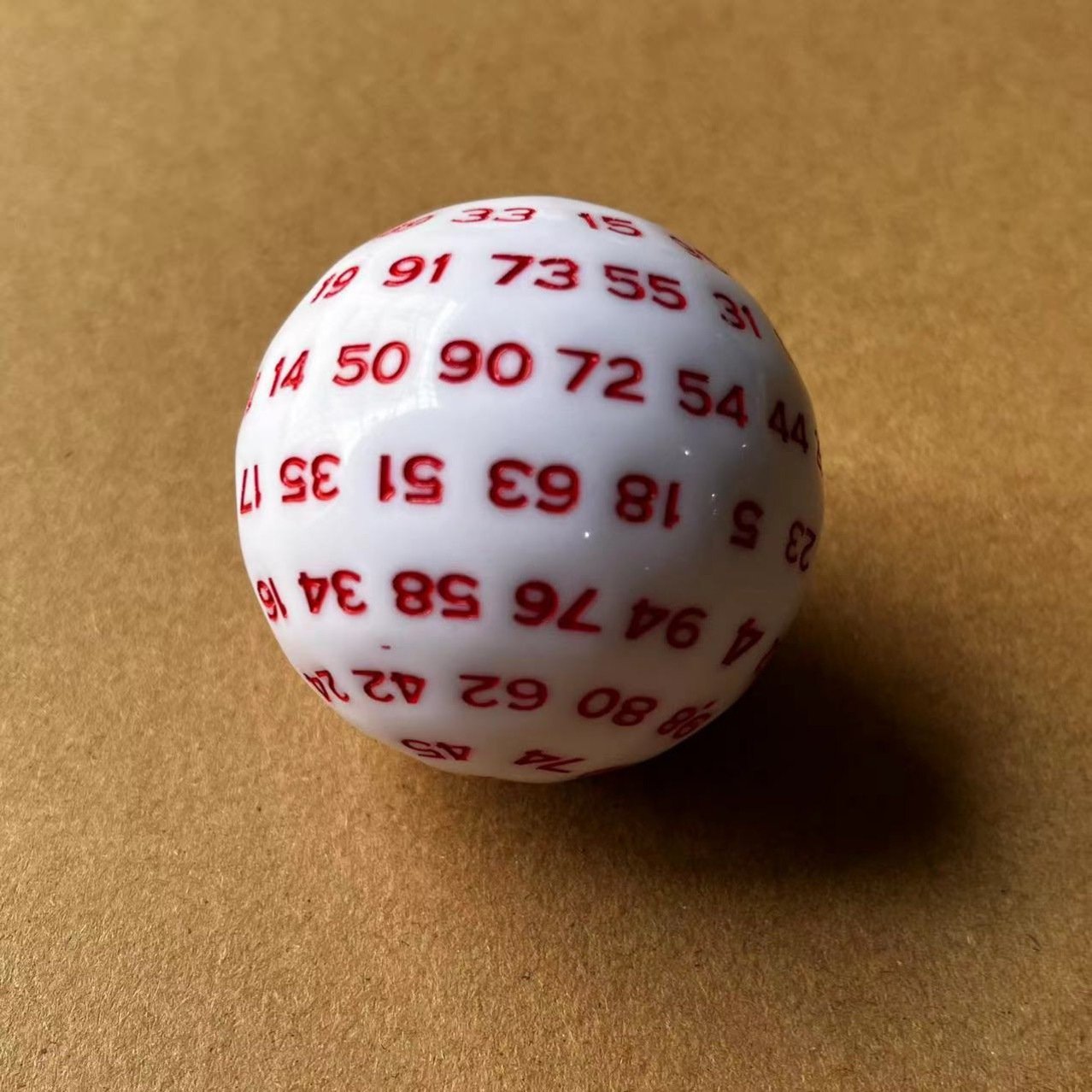 New Style white Game Accessories Board Games 100 Sided D100 Polyhedral Ball dice with colored numbers